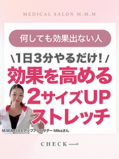 1日3分やるだけ効果を高める2サイズUPストレッチ