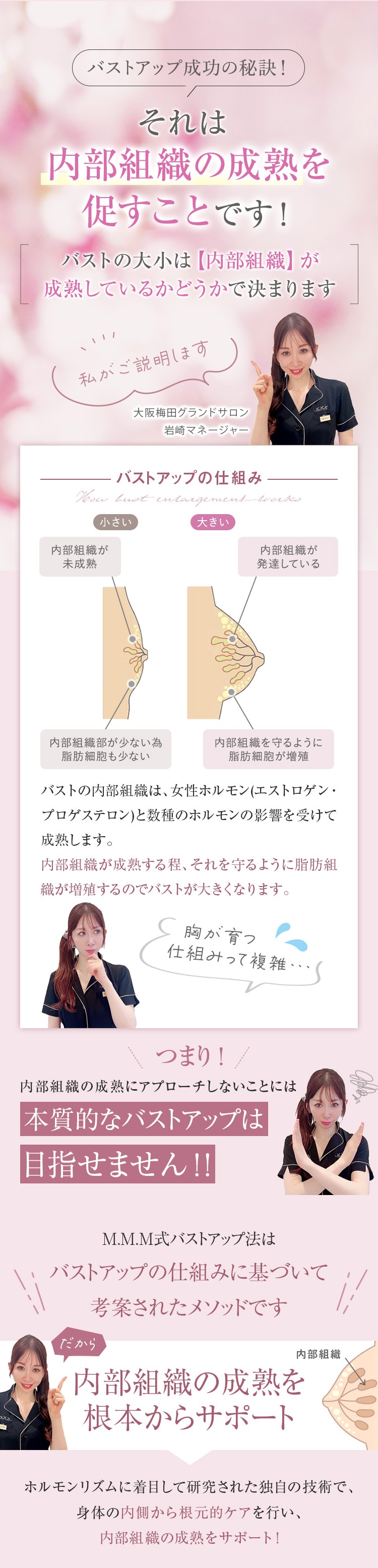 バストアップ成功の秘訣！それは内部組織の成熟を促すことです！