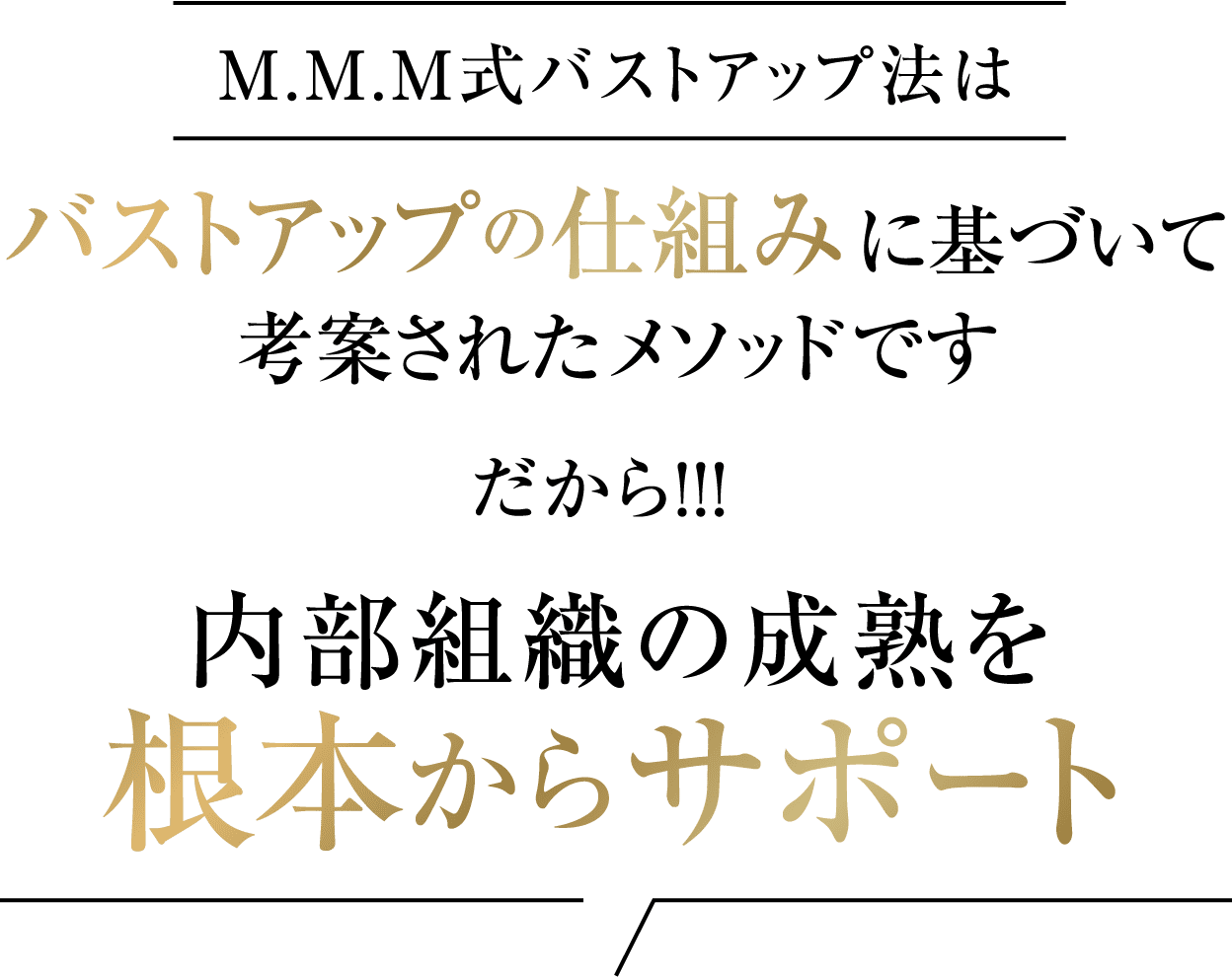 M.M.M式バストアップ法はバストアップの仕組みに基づいて考案されたメソッドです